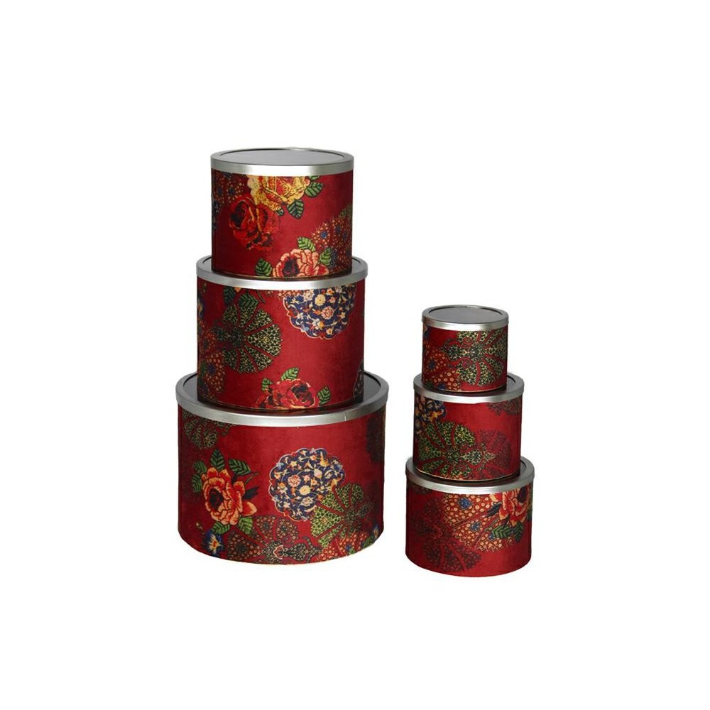 SET 6 SCATOLE FIORI ROSSI